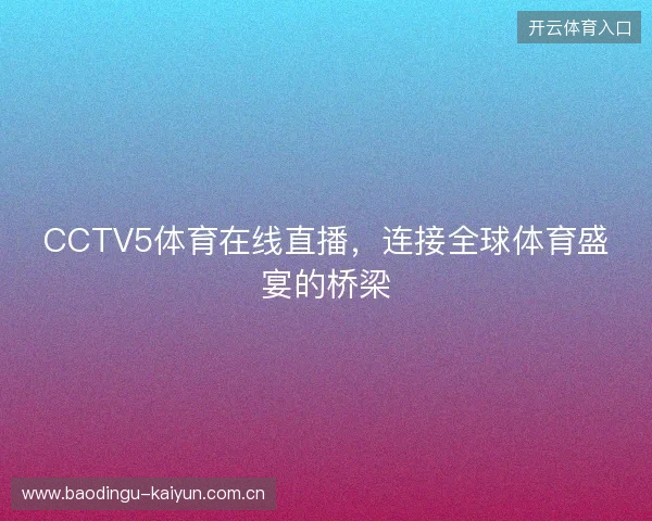 CCTV5体育在线直播，连接全球体育盛宴的桥梁